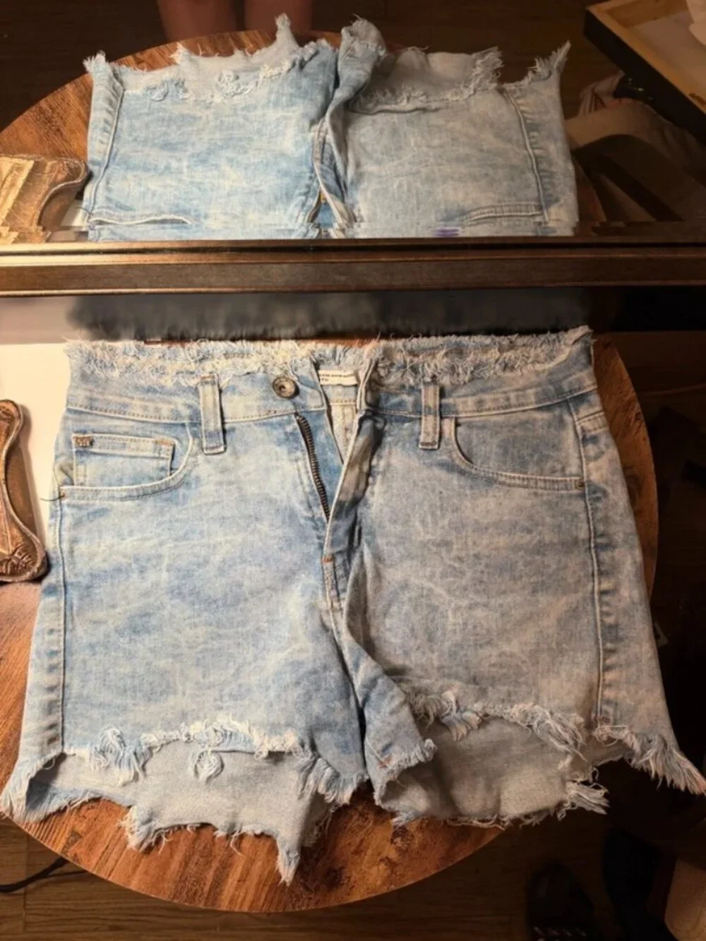 Authentic Denim Makers Vertu Distressed Light Blue Jean Shorts
